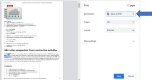 image showing how to create pdf of a web page